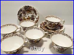 Antique Royal Crown Derby Olde Avesbury 6 Tea Cups 6 Saucers Bone China England