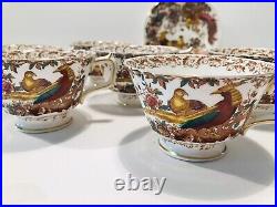 Antique Royal Crown Derby Olde Avesbury 6 Tea Cups 6 Saucers Bone China England