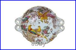 Antique Royal Crown Derby Olde Avesbury Phoenix Footed Dish Compote 10