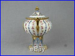 Antique Royal Crown Derby Pattern 1411- Floral Vase And Cover Date 1903