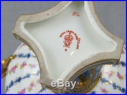 Antique Royal Crown Derby Pattern 1411- Floral Vase And Cover Date 1903