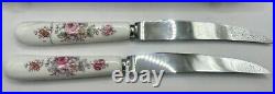 Antique Royal Crown Derby Poises Fruit Knife & Fork China 12 Piece Set