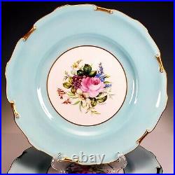 Antique Royal Crown Derby Porcelain 3 Blue Caledon Rosemary Luncheon Plates