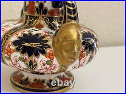 Antique Royal Crown Derby Porcelain Old Imari Pattern Vase with Gold Mask / Face