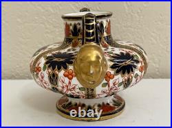 Antique Royal Crown Derby Porcelain Old Imari Pattern Vase with Gold Mask / Face