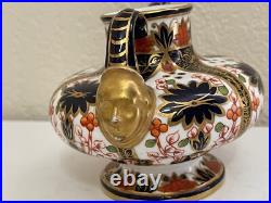 Antique Royal Crown Derby Porcelain Old Imari Pattern Vase with Gold Mask / Face