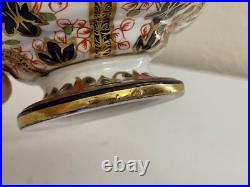 Antique Royal Crown Derby Porcelain Old Imari Pattern Vase with Gold Mask / Face