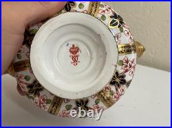 Antique Royal Crown Derby Porcelain Old Imari Pattern Vase with Gold Mask / Face