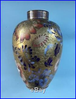 Antique Royal Crown Derby Porcelain Oriental Gilded Ovoid Vase 7