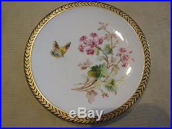 Antique Royal Crown Derby Porcelain Plate Plates Set Of 3 Butterflies Ca 1877