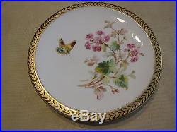 Antique Royal Crown Derby Porcelain Plate Plates Set Of 3 Butterflies Ca 1877