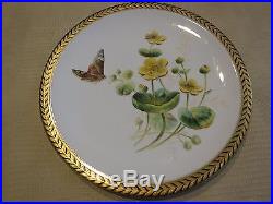 Antique Royal Crown Derby Porcelain Plate Plates Set Of 3 Butterflies Ca 1877