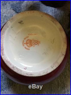 Antique Royal Crown Derby Porcelain Red&Gold Hand Painted Vase &Cover 3472/776