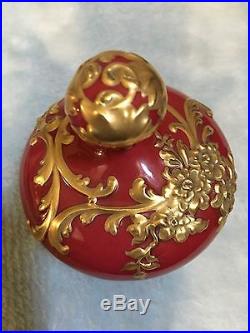 Antique Royal Crown Derby Porcelain Red&Gold Hand Painted Vase &Cover 3472/776