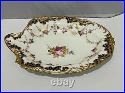 Antique Royal Crown Derby Porcelain serving dish bowl 4998 Cobalt/Gold HTF RARE