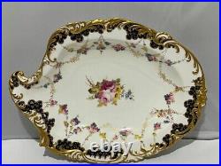 Antique Royal Crown Derby Porcelain serving dish bowl 4998 Cobalt/Gold HTF RARE