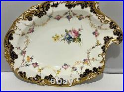 Antique Royal Crown Derby Porcelain serving dish bowl 4998 Cobalt/Gold HTF RARE