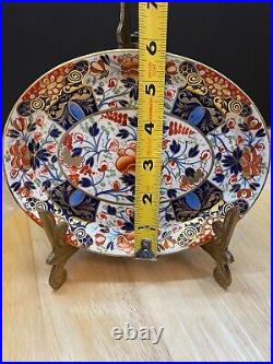 Antique Royal Crown Derby Queens Pattern Imari 7.5 Oval Serving Dish c. 1806-25