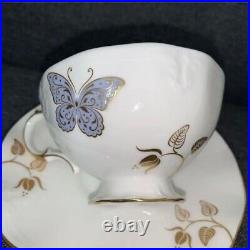 Antique Royal Crown Derby Royal Butterfly Cup & Saucer