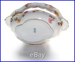 Antique Royal Crown Derby Soup Tureen, Pink And Yellow Carnations, 3237
