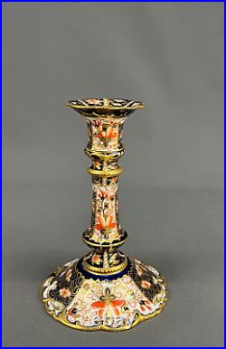 Antique Royal Crown Derby TRADITIONAL IMARI 2451 6 Candle Stick c. 1908