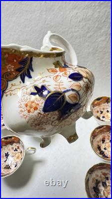 Antique Royal Crown Derby Tea Cups & Creamer