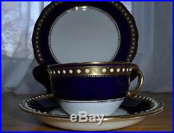 Antique, Royal, Crown, Derby, Teacup/ saucer, dessert plate jewelled 32 pcs