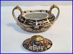 Antique Royal Crown Derby Traditional Imari 2451 Lidded Sugar Bowl Circa 1900