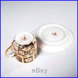 Antique Royal Crown Derby Traditional Imari Set Of 4 Demitasse Cup & Saucers