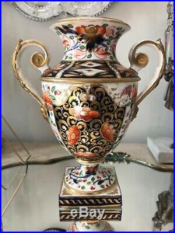 Antique Royal Crown Derby Two Handle Urn Shape Vase IMARI c1880