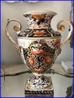 Antique Royal Crown Derby Two Handle Urn Shape Vase IMARI c1880