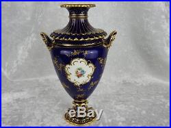 Antique Royal Crown Derby Vase Exotic Bird And Floral Spray Signed C Harris