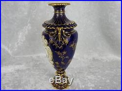 Antique Royal Crown Derby Vase Exotic Bird And Floral Spray Signed C Harris