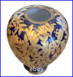 Antique Royal Crown Derby Vase Gold on Cobalt Blue with heavy gilt