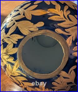 Antique Royal Crown Derby Vase Gold on Cobalt Blue with heavy gilt