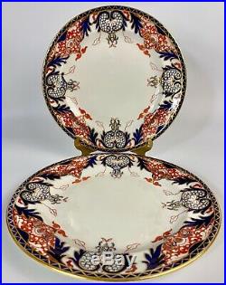 Antique Royal Crown Derby for Tiffany & CO Imari Kings Pattern Plates(2) England