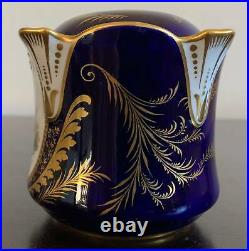 Antique Royal Crown Derby scene painted pot and cover, signed W E J Dean (C1919)