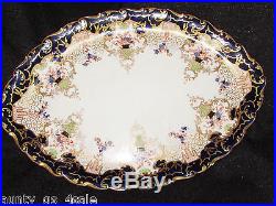 Antique Royal Crown derby imari porcelain tray, 3 miniatures trinket dishes 1903