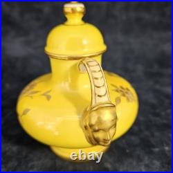 Appraisal/'95 Derby Crow Yellow Vase 1887 (pre) Royal Crown Derby 6 3/4