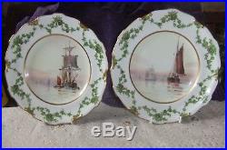 BEAUTIFUL PAIR Royal Crown Derby plates hand painted almost certainly by W. DEAN