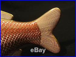 BEAUTIFUL ROYAL CROWN DERBY HAND ENAMELED FISH FIGURINE with GOLD TRIM
