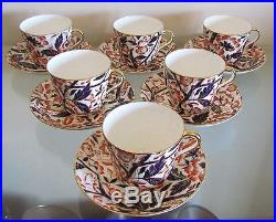BLOOR DERBY BAMBOO PATTERN (Imari Pallet) 6 HUGE TEA CUPS & SAUCERS=c1830=RARE