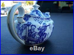 Blue Mikado Royal Crown Derby 4 Cup Teapot