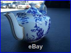 Blue Mikado Royal Crown Derby 4 Cup Teapot