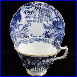 BLUE MIKADO by Royal Crown Derby 5 Piece Place Setting VINTAGE made in England