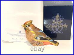 BOXED & Signed Ltd Edition Royal Crown Derby SINCLAIRS WAXWING Paperweight