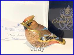 BOXED & Signed Ltd Edition Royal Crown Derby SINCLAIRS WAXWING Paperweight