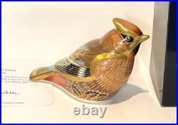 BOXED & Signed Ltd Edition Royal Crown Derby SINCLAIRS WAXWING Paperweight