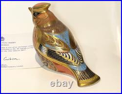 BOXED & Signed Ltd Edition Royal Crown Derby SINCLAIRS WAXWING Paperweight