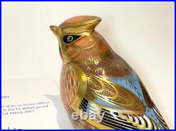BOXED & Signed Ltd Edition Royal Crown Derby SINCLAIRS WAXWING Paperweight
